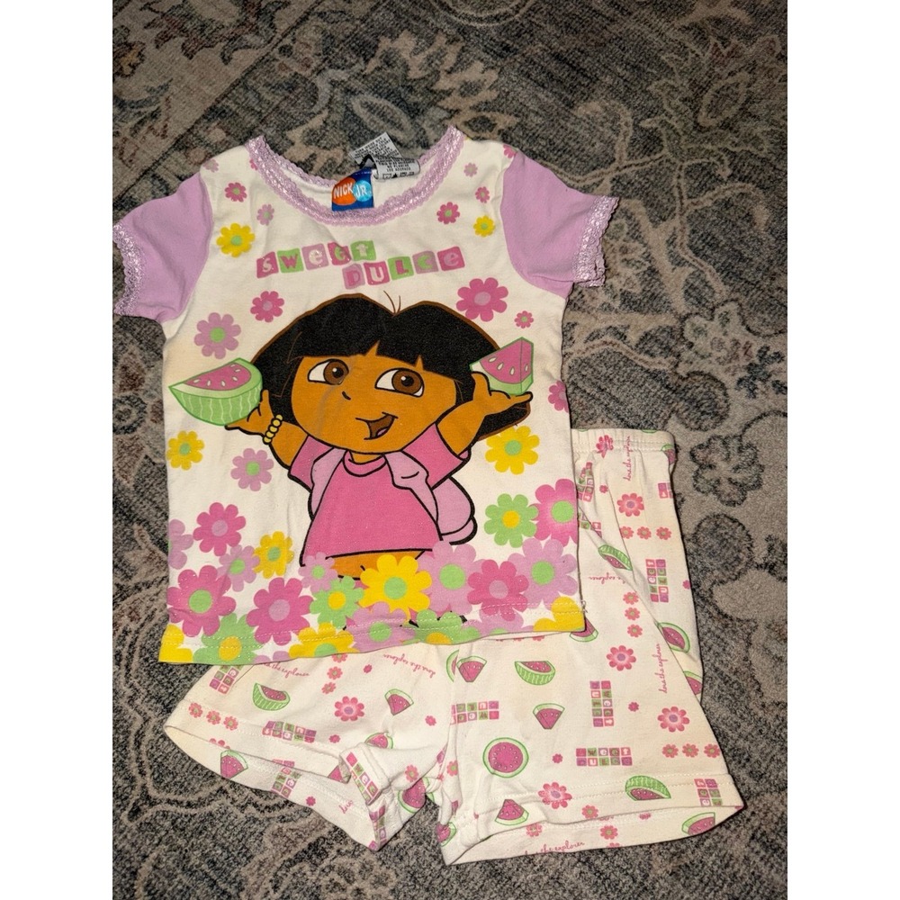 Vintage Nick Jr. Dora The Explorer Pajama Set Y2K